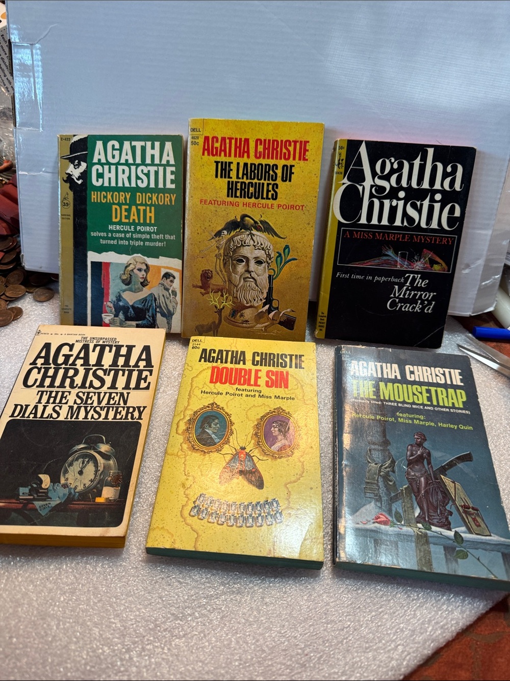 Vintage Agatha Christie  Mystery Paperback Book Set -Six Books